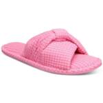 Charter Club Textured Knot-Top Slippers Women's M 7-8 US Pink Taffy Slip On