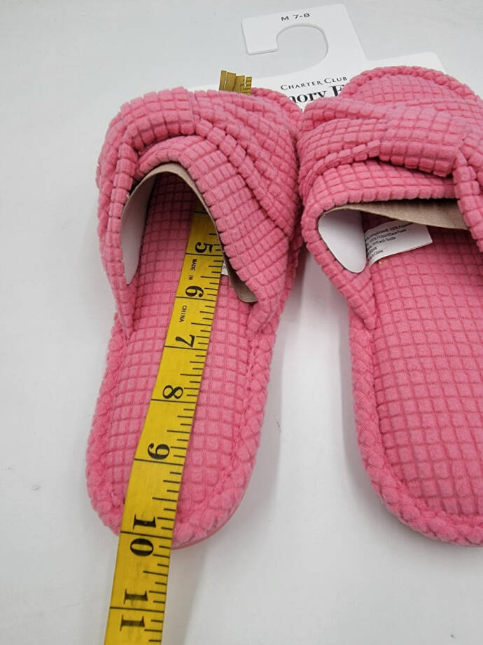 Charter Club Textured Knot-Top Slippers Women's M 7-8 US Pink Taffy Slip On
