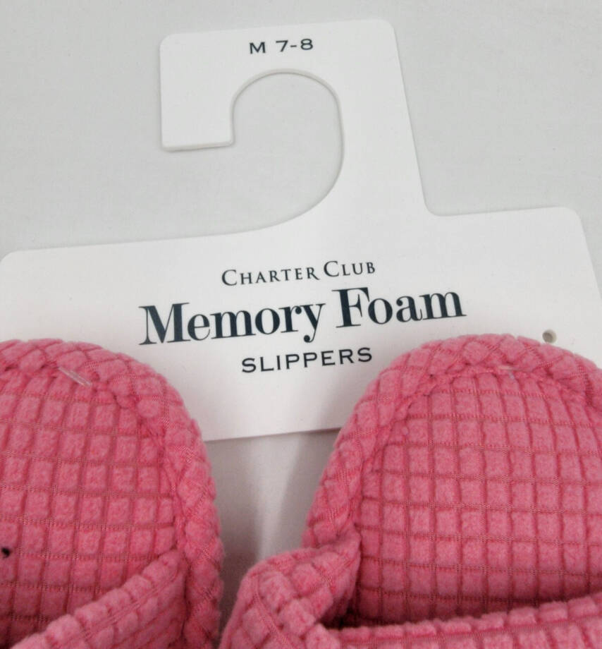 Charter Club Textured Knot-Top Slippers Women's M 7-8 US Pink Taffy Slip On