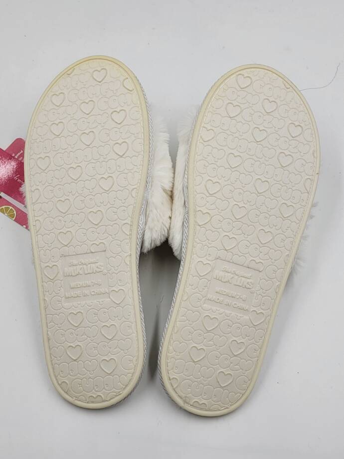 MUK LUKS Sariah Slide Slipper Women's M 7-8 Snow White Slip On Style