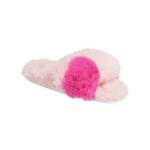 Jenni Faux-Fur Crossband Slippers Women's L Pink Fun Open Toe Slip On