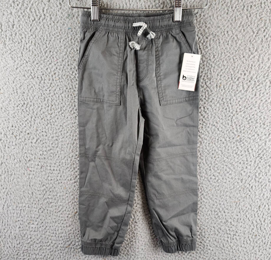 Epic Threads Twill Jogger Pants Little Boys 3T Rhino Grey Elastic Waistband