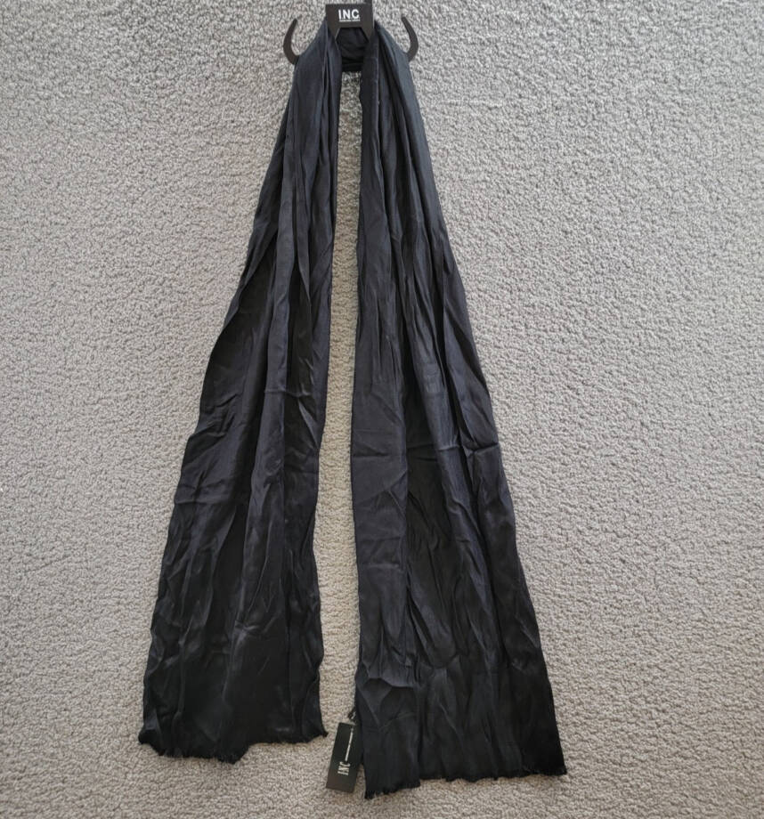INC International Concepts Wrap & Scarf in One Women's One Size Black Solid