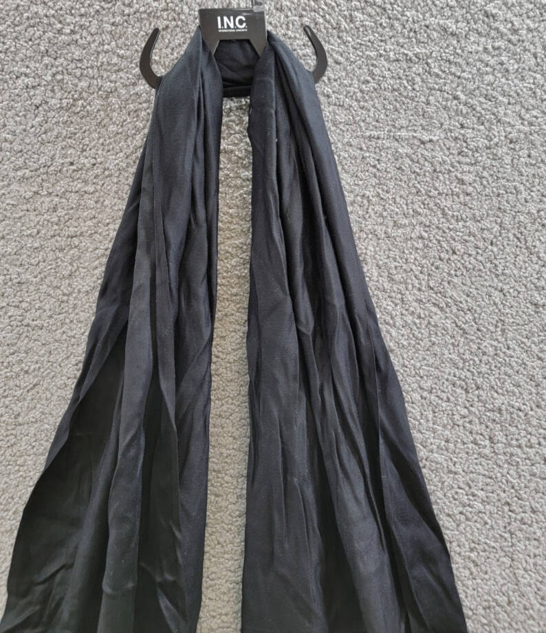 INC International Concepts Wrap & Scarf in One Women's One Size Black Solid