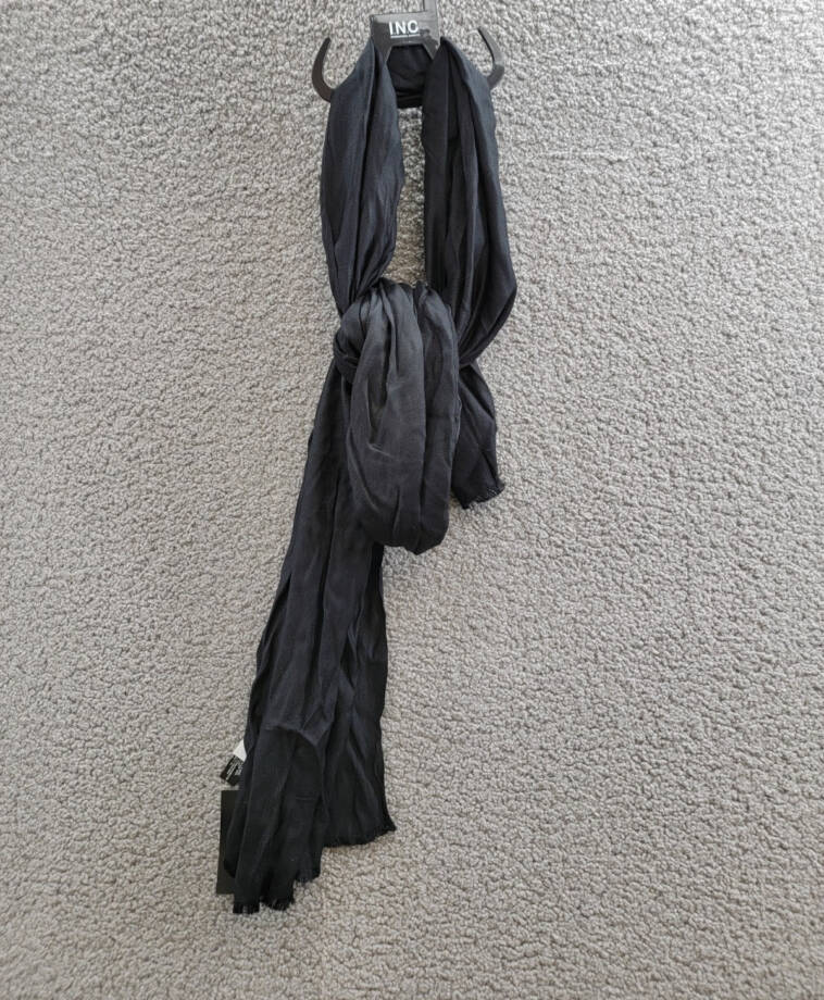 INC International Concepts Wrap & Scarf in One Women's One Size Black Solid