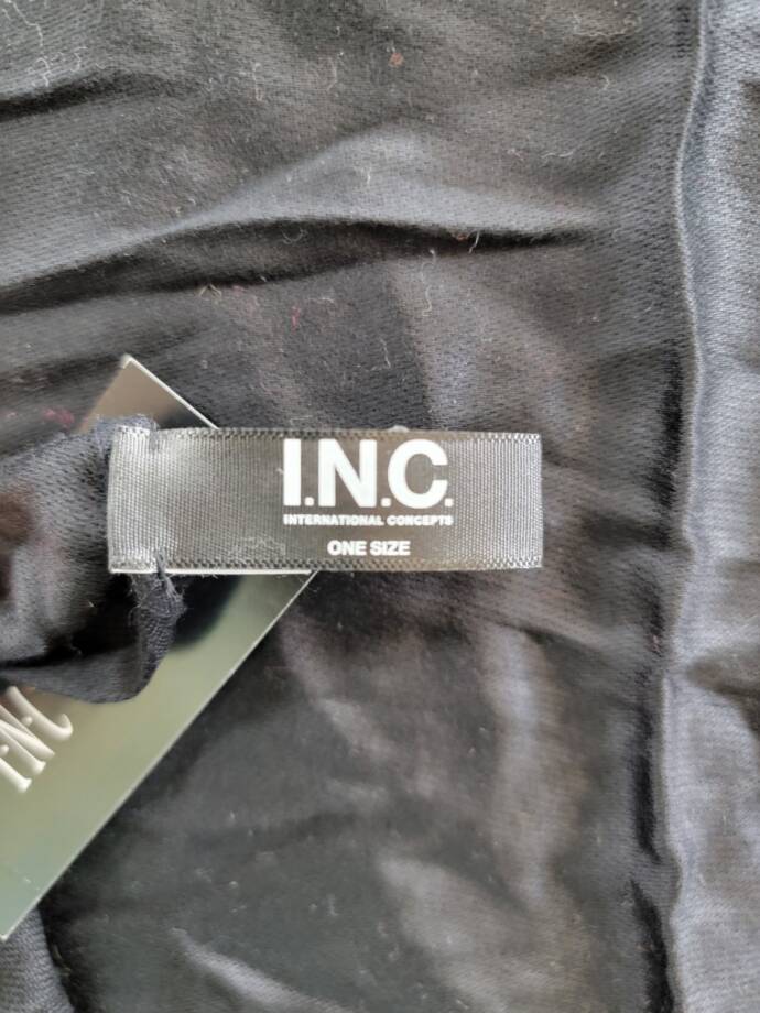 INC International Concepts Wrap & Scarf in One Women's One Size Black Solid