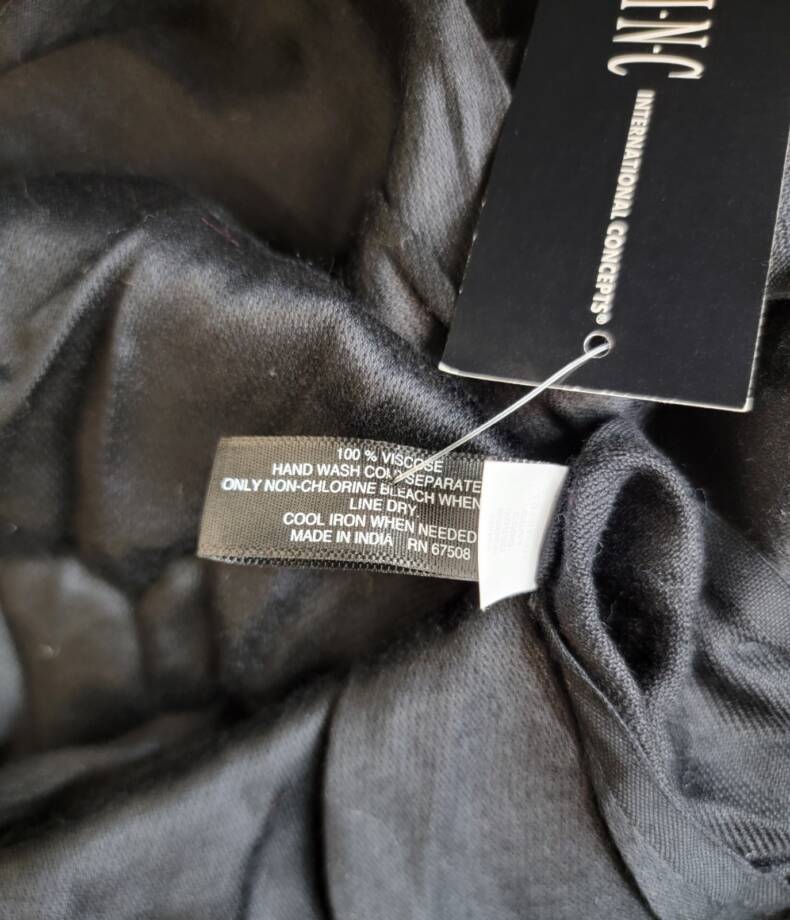 INC International Concepts Wrap & Scarf in One Women's One Size Black Solid