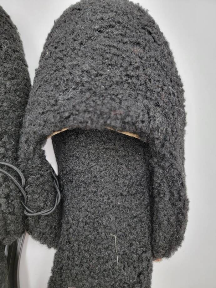 Alfani Shearling Slide Boxed Slipper Women's M (7-8) Black Closed Toe Slip On