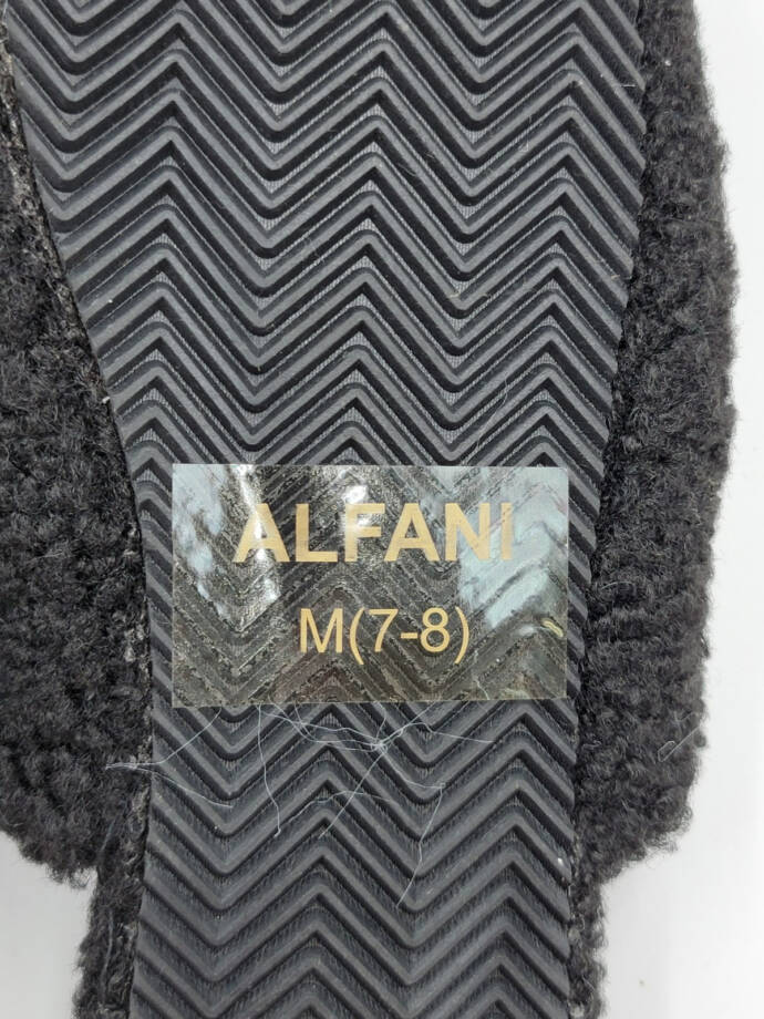 Alfani Shearling Slide Boxed Slipper Women's M (7-8) Black Closed Toe Slip On