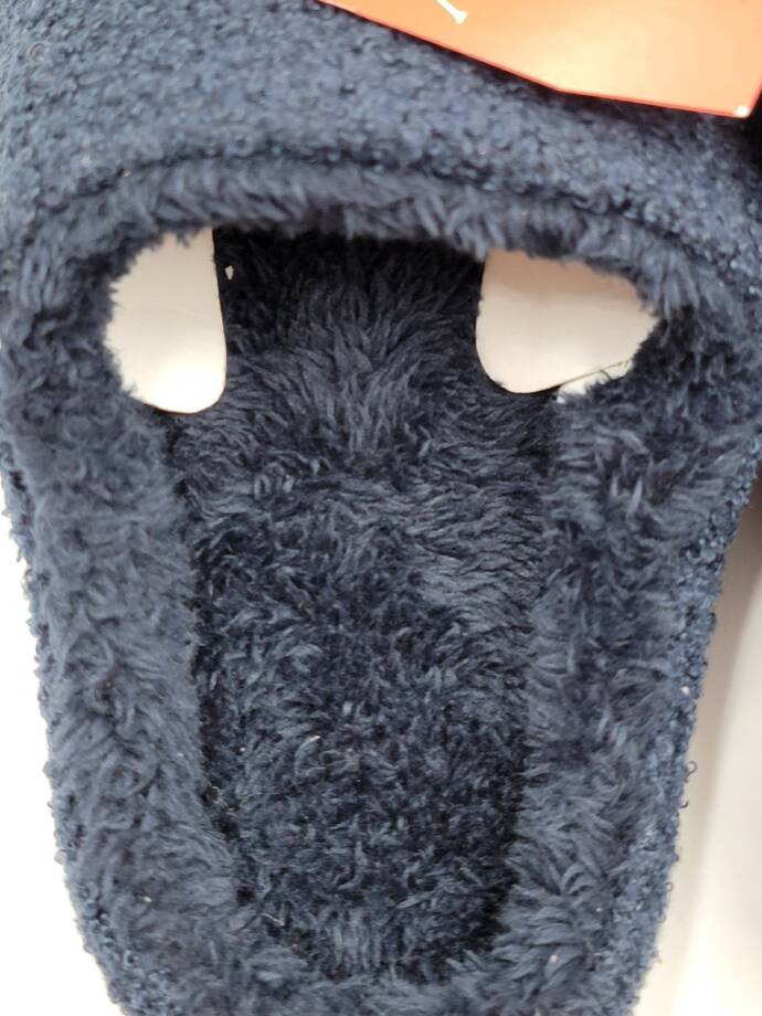 Family Pajamas Jolly Closed-Toe Slippers Men's L 10-11 Navy Embroidered Slip On