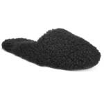 Alfani Shearling Slide Boxed Slipper Women's S (5-6) Black Closed Toe Slip On
