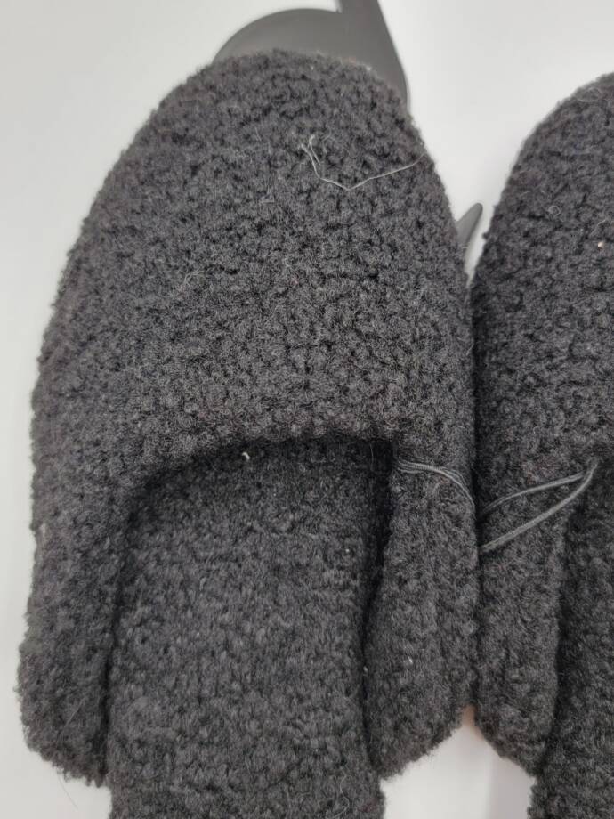 Alfani Shearling Slide Boxed Slipper Women's S (5-6) Black Closed Toe Slip On