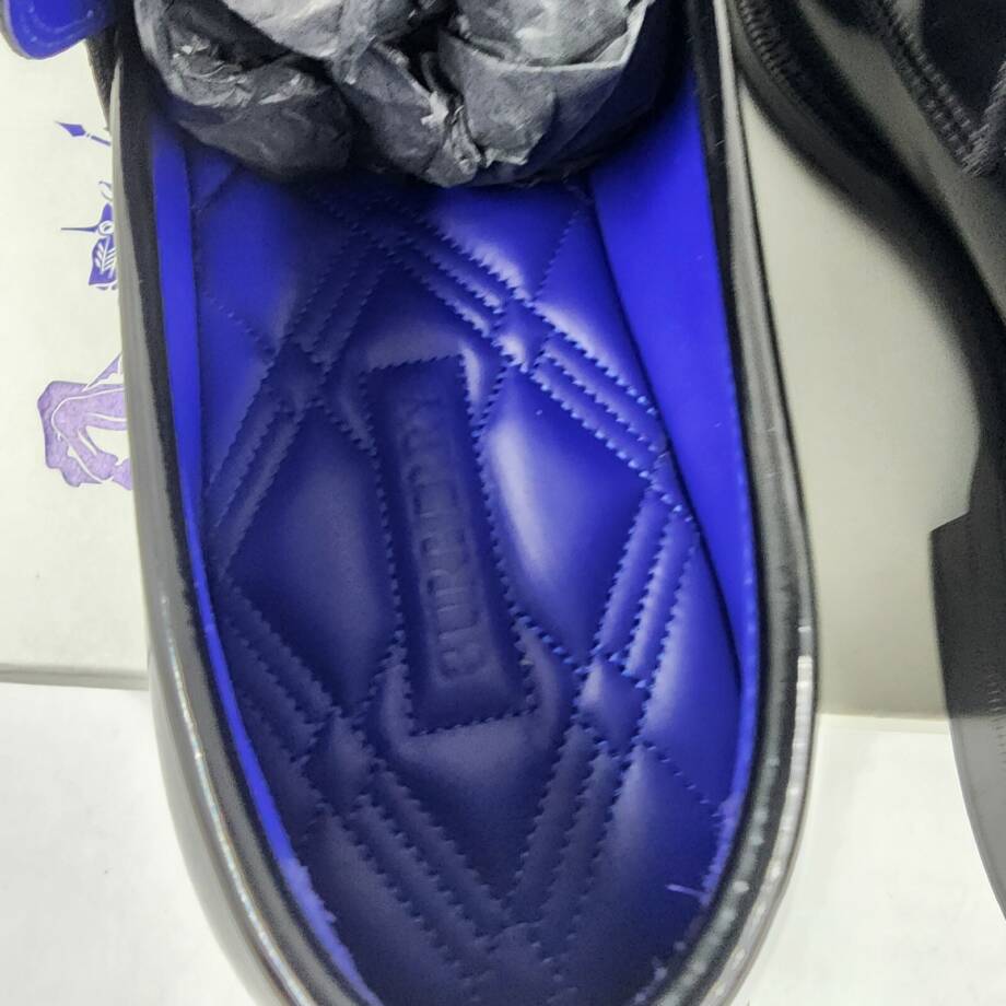Burberry Leather Barbed Penny Loafers Men's 46/13US Black Solid Moc Toe Slip On