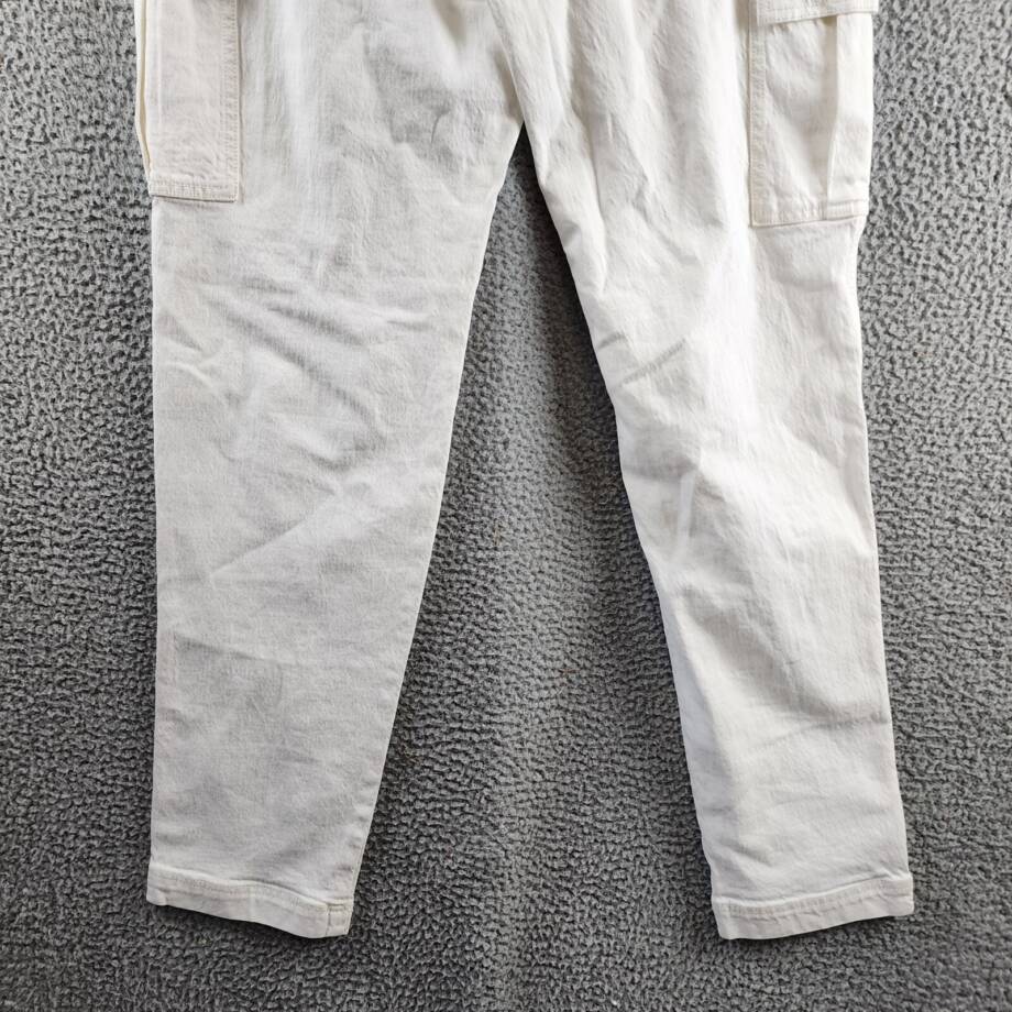 REBECCA MINKOFF Relaxed Cargo Pants Women's 29 Alabaster Zip & Button Closure