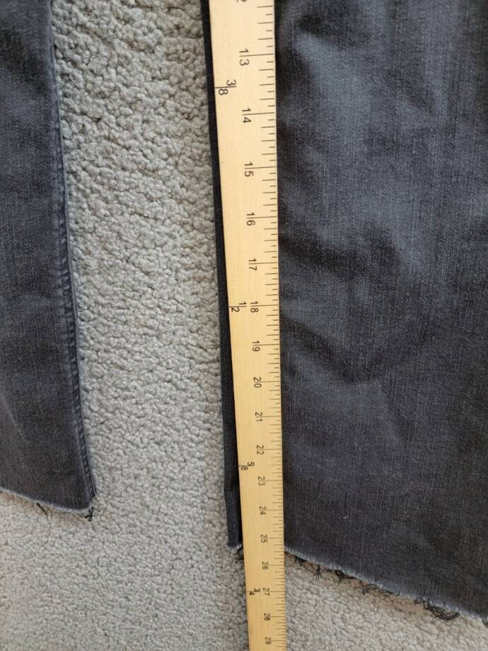 Paige Straight Leg Ankle Raw Hem Jeans Women's 24 Washed Black