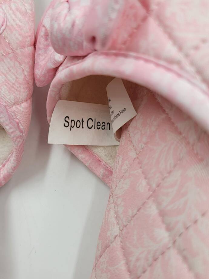 Charter Club Gingham-Print Bow-Top Slippers Women's L (9-10) Orchid Pink Quilted