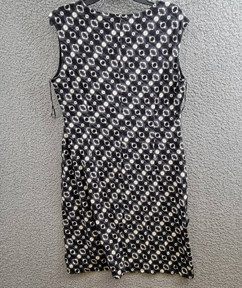 NIC+ZOE Midnight Shibori Twist Front Dress Women's L Black Multi V-Neck Pullover
