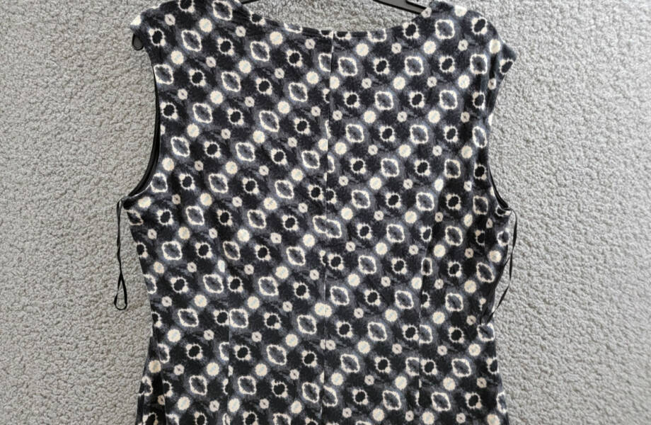 NIC+ZOE Midnight Shibori Twist Front Dress Women's L Black Multi V-Neck Pullover