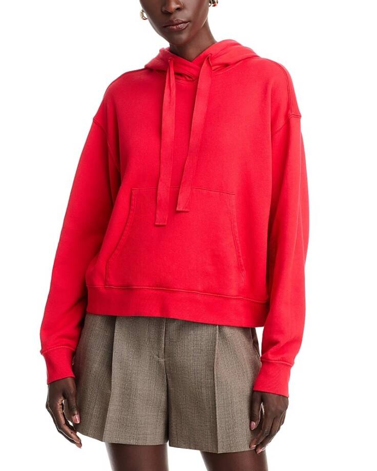 Velvet by Graham & Spencer Hooded Sweatshirt Women's XS Ruby Red Kangaroo Pocket
