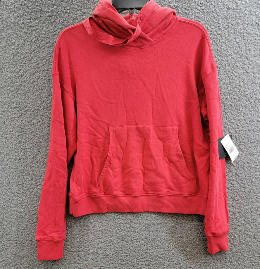 Velvet by Graham & Spencer Hooded Sweatshirt Women's XS Ruby Red Kangaroo Pocket