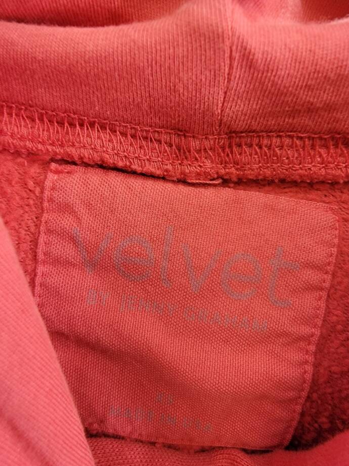 Velvet by Graham & Spencer Hooded Sweatshirt Women's XS Ruby Red Kangaroo Pocket