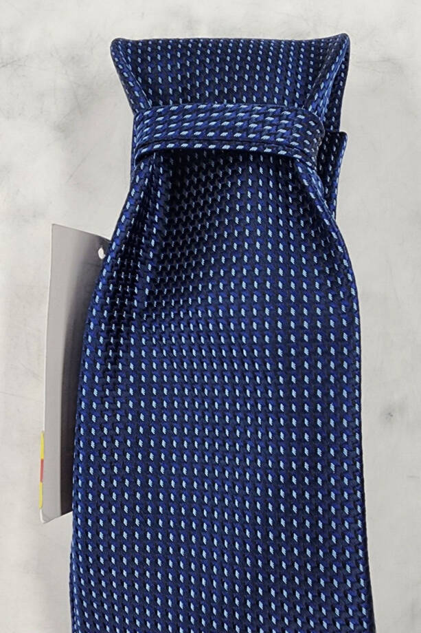 Perry Ellis Gaines Mini-Print Tie Men's One Size Navy Classic Design Pointed +