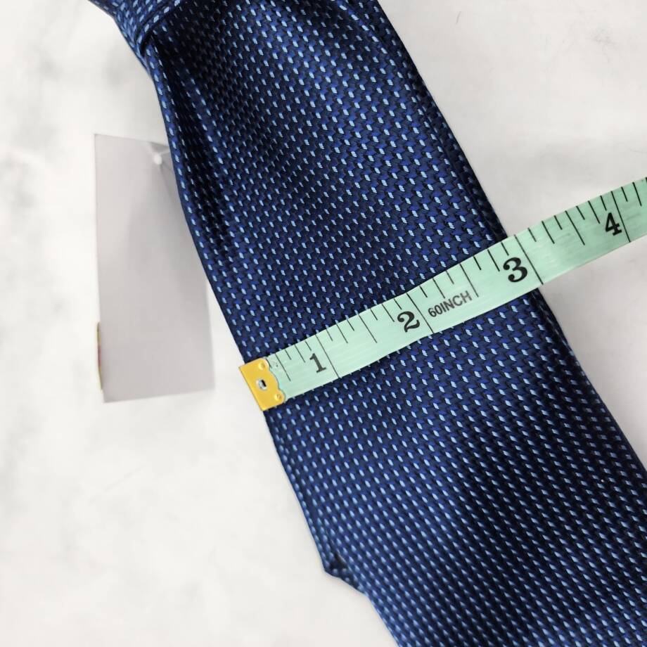 Perry Ellis Gaines Mini-Print Tie Men's One Size Navy Classic Design Pointed +