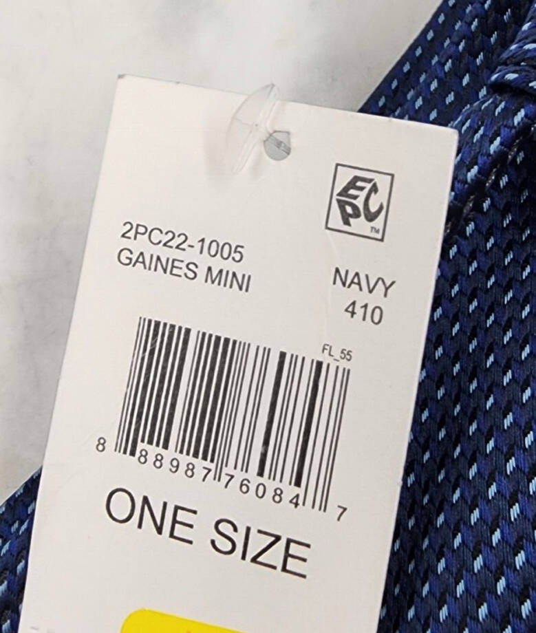 Perry Ellis Gaines Mini-Print Tie Men's One Size Navy Classic Design Pointed +