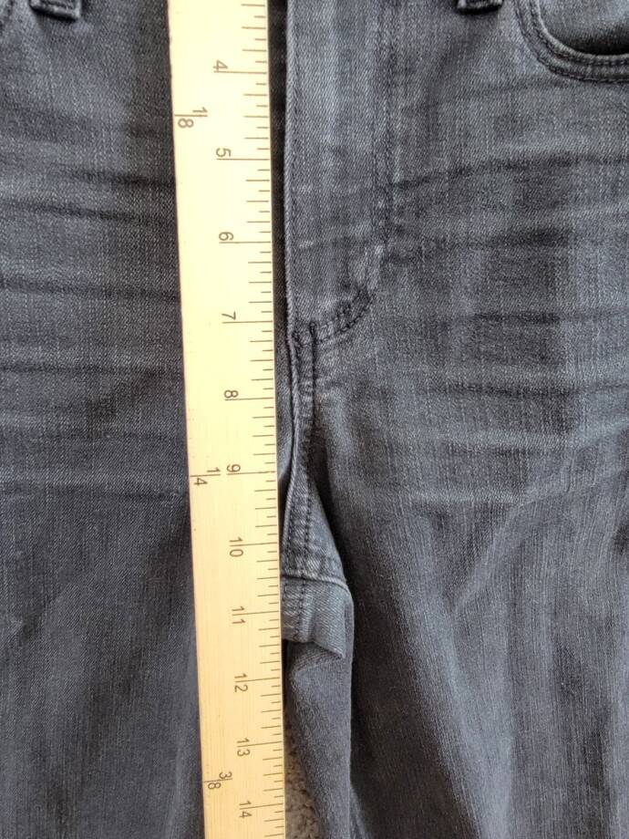 Paige Straight Leg Ankle Raw Hem Jeans Women's 24 Washed Black