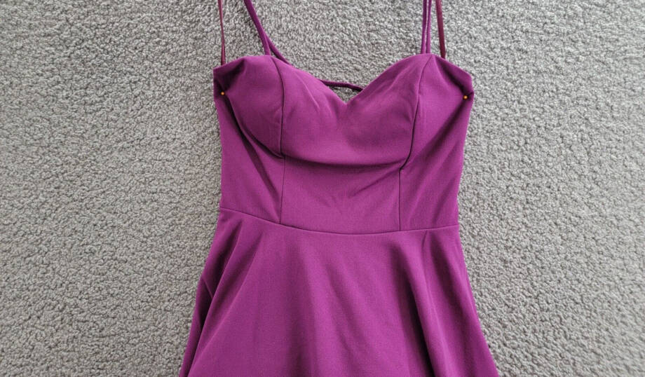 City Studio Sweetheart-Neckline Fit & Flare Dress Juniors' 3/4 Orchid Back Zip