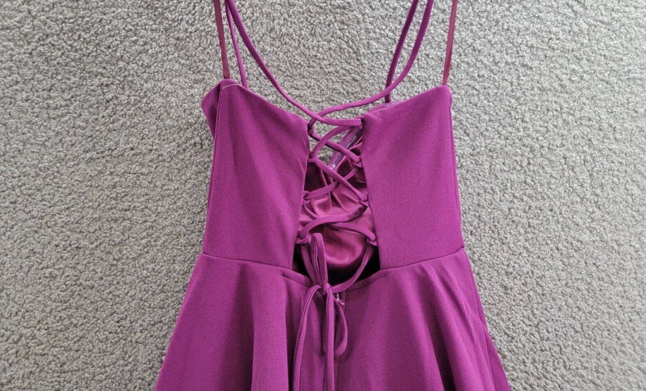 City Studio Sweetheart-Neckline Fit & Flare Dress Juniors' 3/4 Orchid Back Zip