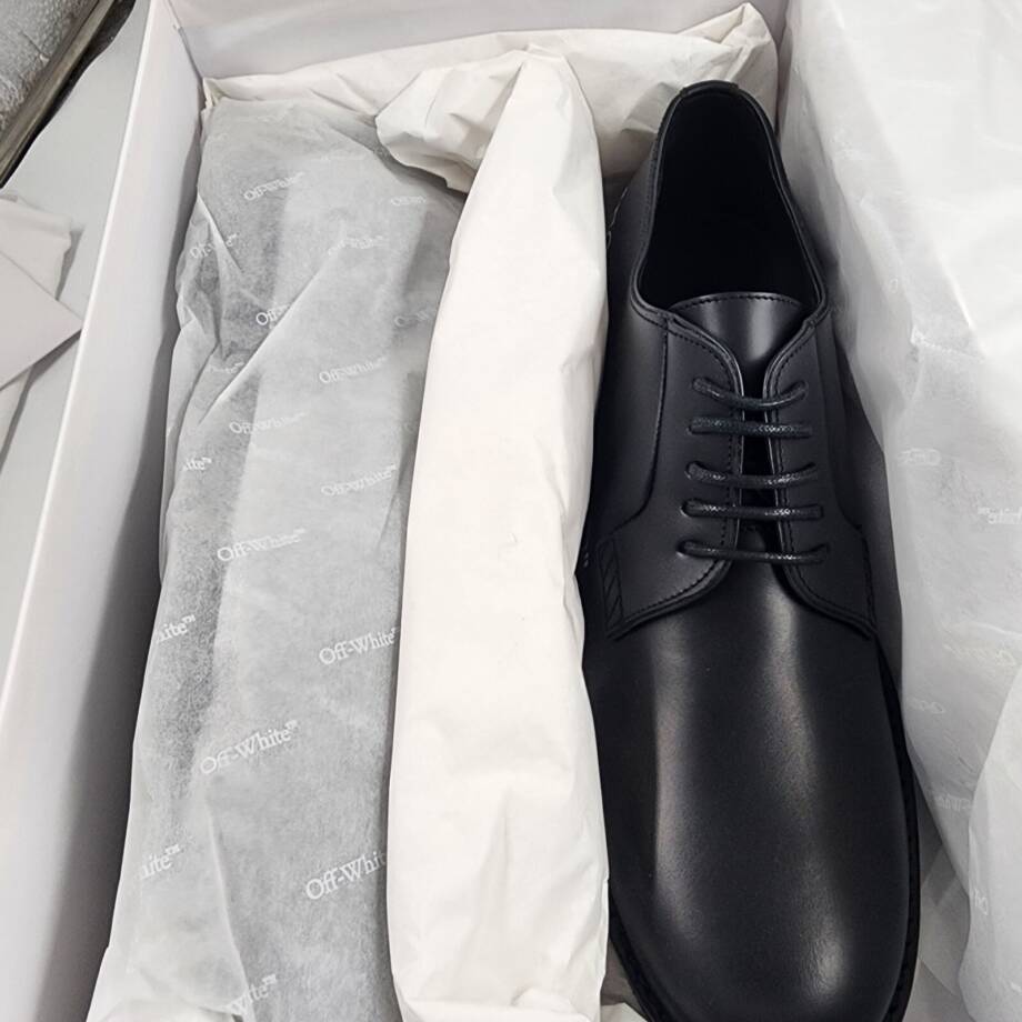 Off-White for Walking Dress Shoes Men's 43/10 US Black/White Printed Lace Up