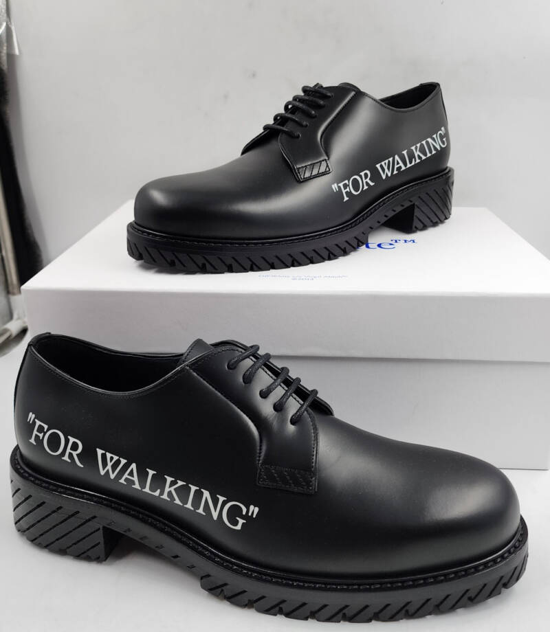 Off-White for Walking Dress Shoes Men's 43/10 US Black/White Printed Lace Up