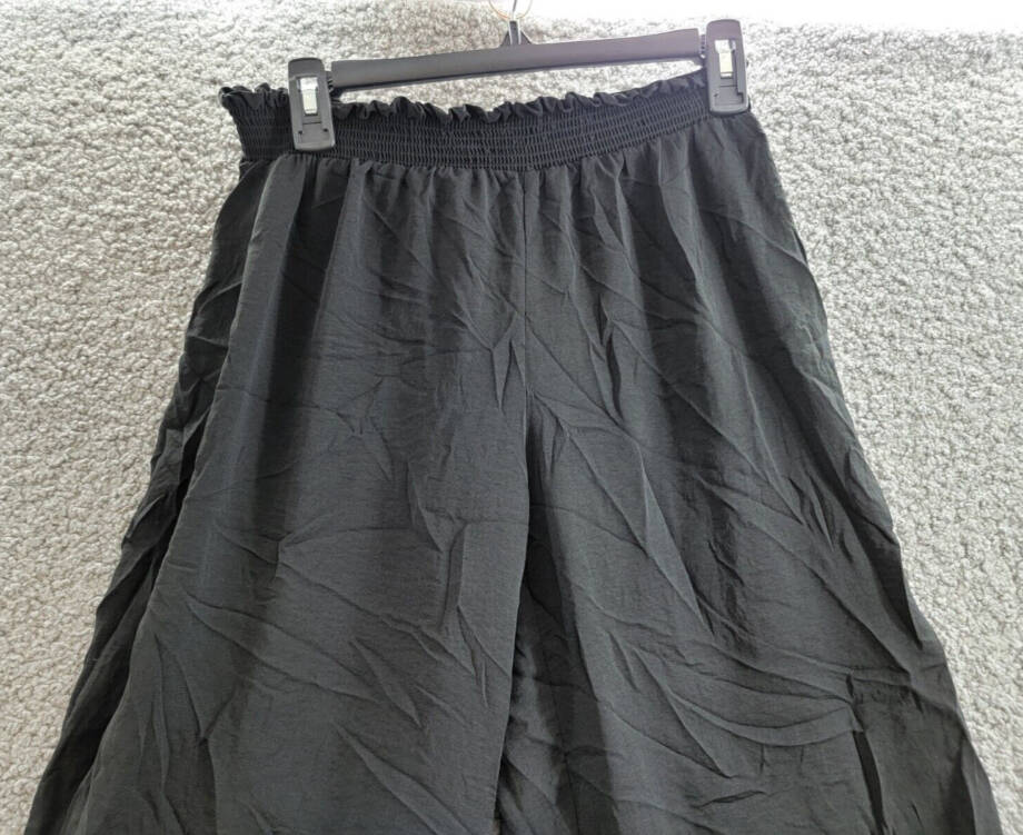 NY Collection Pull-on Culottes Pants Women's S Black Elasticized Waistband