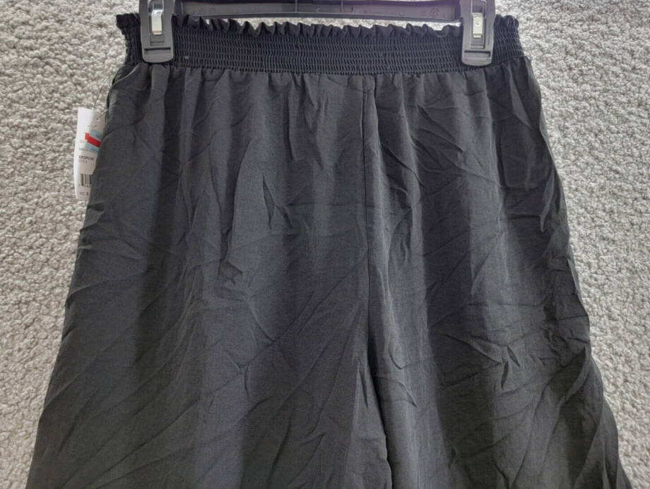 NY Collection Pull-on Culottes Pants Women's S Black Elasticized Waistband