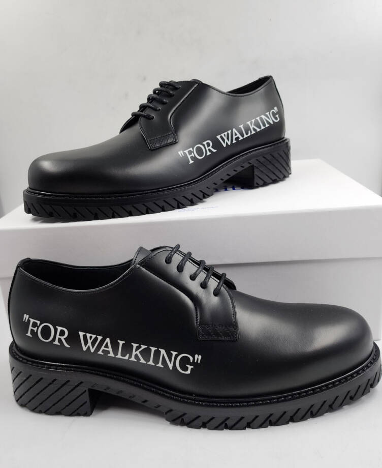 Off-White for Walking Dress Shoes Men's 43/10 US Black/White Printed Lace Up