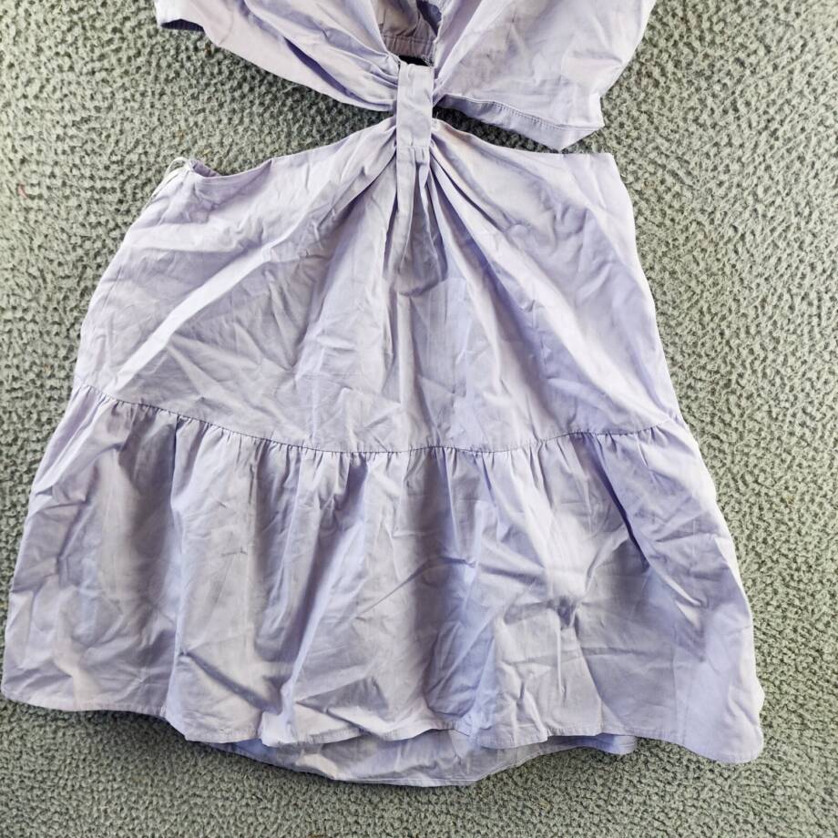 STEVE MADDEN Amanda Mini Dress Women's S Pastel Lilac Cap Sleeves V-Neckline