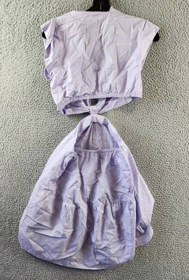 STEVE MADDEN Amanda Mini Dress Women's S Pastel Lilac Cap Sleeves V-Neckline