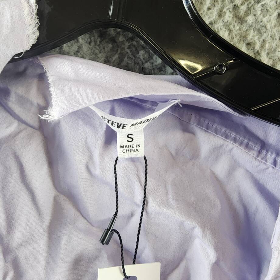 STEVE MADDEN Amanda Mini Dress Women's S Pastel Lilac Cap Sleeves V-Neckline