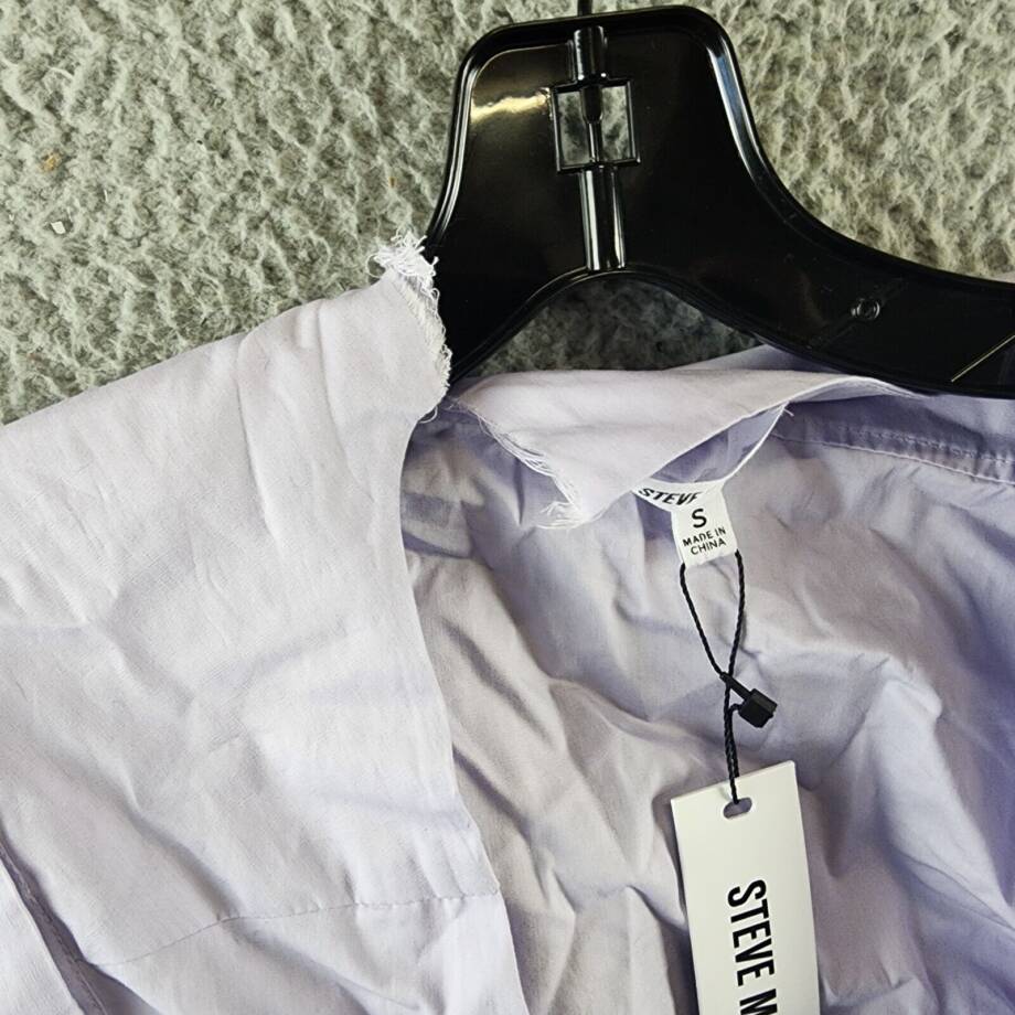 STEVE MADDEN Amanda Mini Dress Women's S Pastel Lilac Cap Sleeves V-Neckline