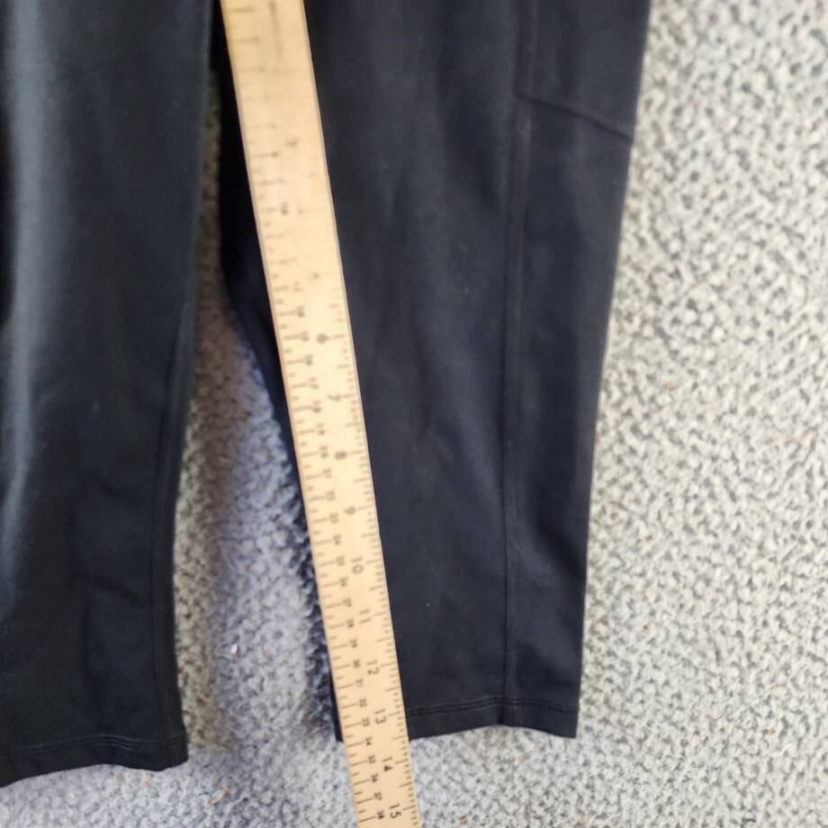 DKNY Sport Balance High-Waist Capri Leggings Women's XS Black Side Pocket PullOn