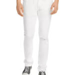 FRAME L'Homme Skinny Fit Jeans Men's 33 Blanc Rips Zip Fly With Button Closure~