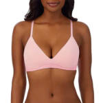 On Gossamer Sleek & Lace Wirefree Bra Women's 32C Soft Coral Hook & Eye Closure