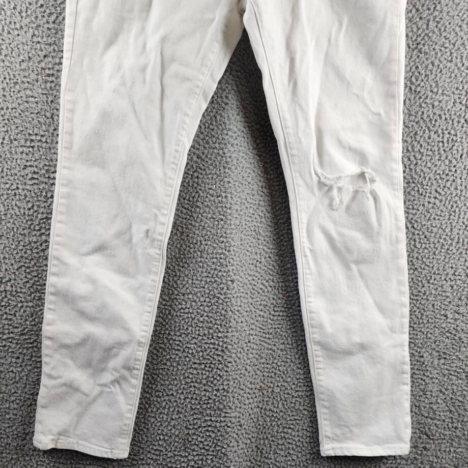 FRAME L'Homme Skinny Fit Jeans Men's 33 Blanc Rips Zip Fly With Button Closure~