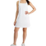 ID Ideology Performance Square-Neck Dress Women's L Bright White Sleeveless