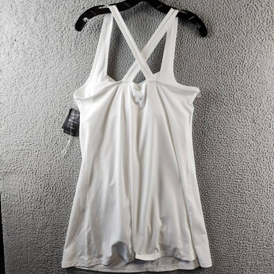 ID Ideology Performance Square-Neck Dress Women's L Bright White Sleeveless