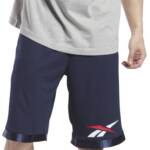 Reebok Regular-Fit Logo-Print Mesh Basketball Shorts Men's XL Vector Navy Pullon