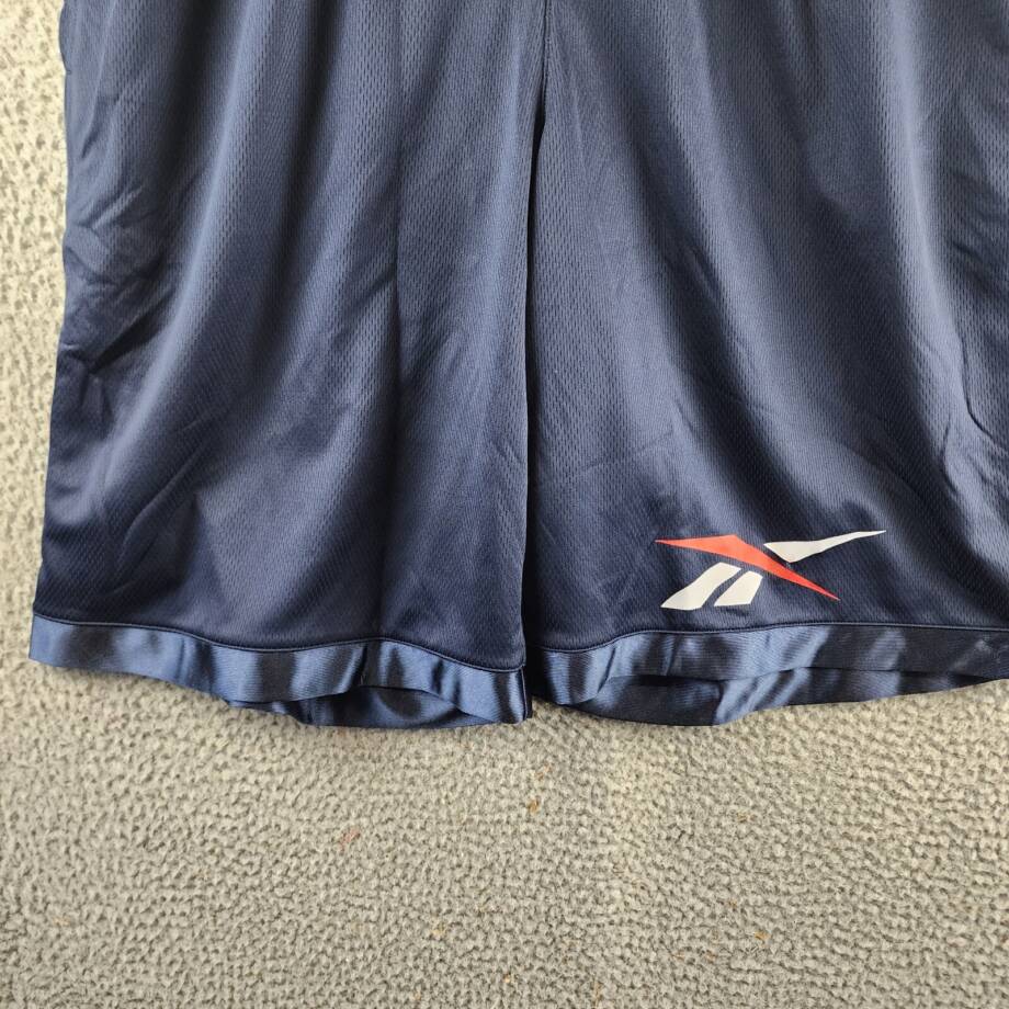 Reebok Regular-Fit Logo-Print Mesh Basketball Shorts Men's XL Vector Navy Pullon