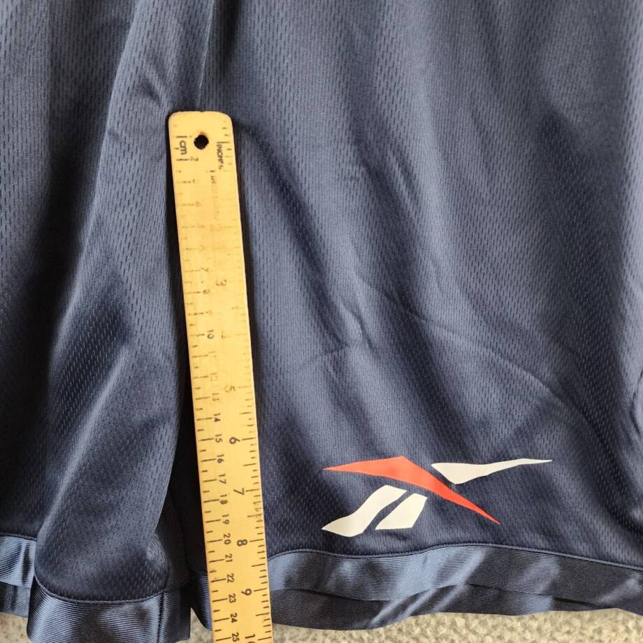 Reebok Regular-Fit Logo-Print Mesh Basketball Shorts Men's XL Vector Navy Pullon