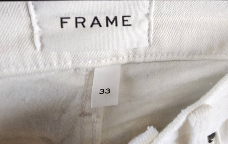 FRAME L'Homme Skinny Fit Jeans Men's 33 Blanc Rips Zip Fly With Button Closure~